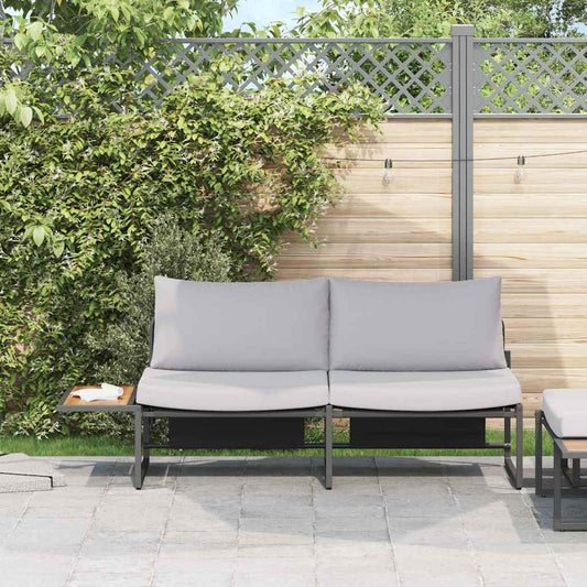 Zahradní sofa s polštářem Hnědá 200.5 x 70 x 85.5cm kov