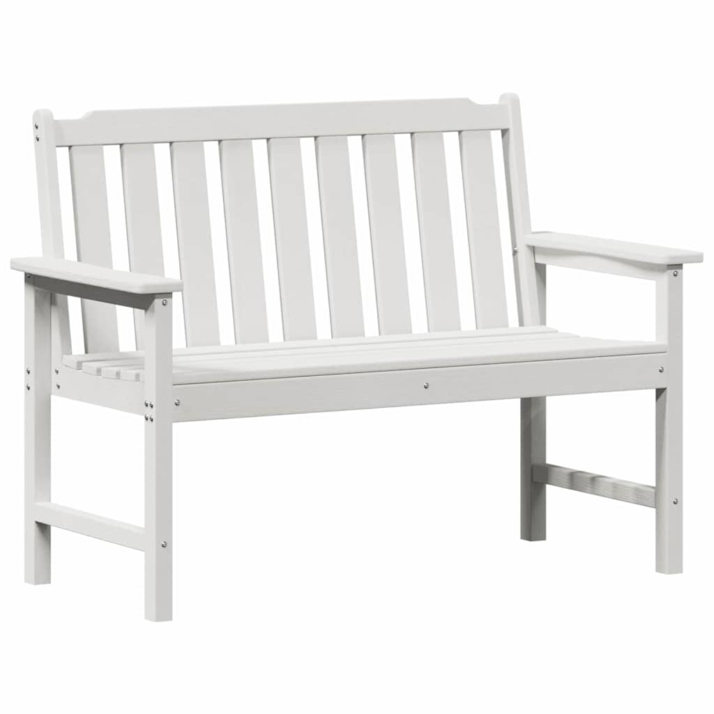 Zahradní lavice s polštářem Bílá 120 x 59 x 88cm HDPE