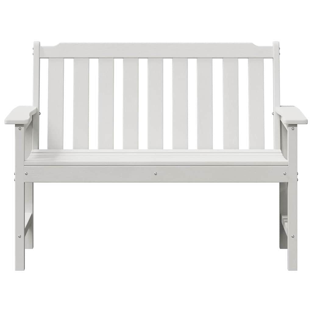 Zahradní lavice s polštářem Bílá 120 x 59 x 88cm HDPE