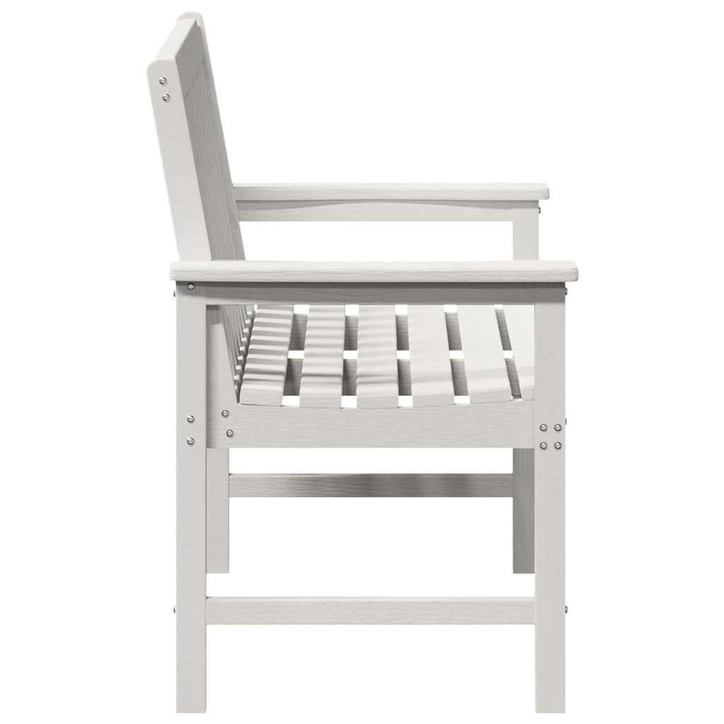 Zahradní lavice s polštářem Bílá 120 x 59 x 88cm HDPE