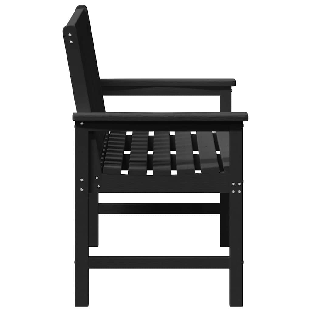 Zahradní lavice s polštářem Černá 120 x 59 x 88cm HDPE