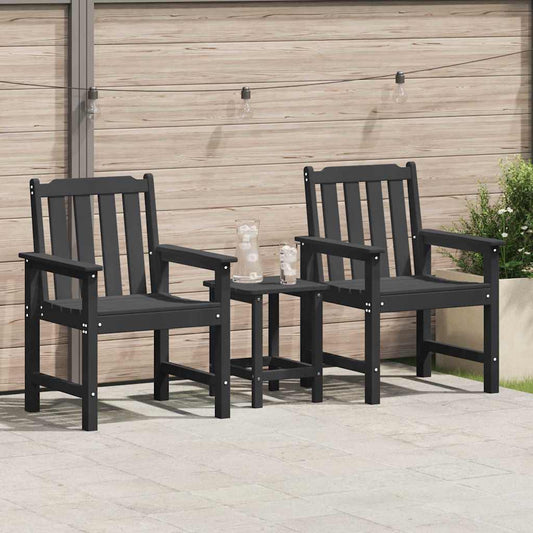 Zahradní jídelní židle 2 pcs Černá 65.5 x 59 x 88cm HDPE