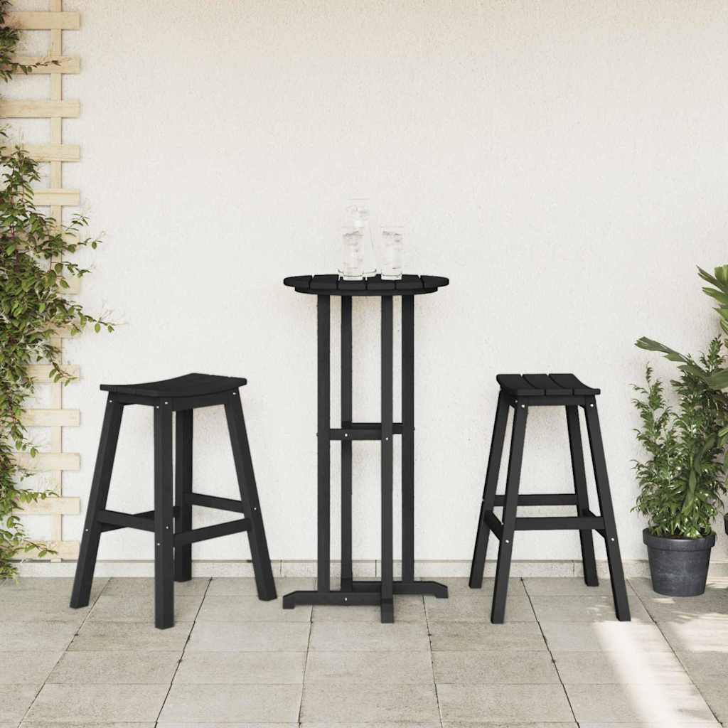 Barová stolička 2 pcs Černá 52 x 43 x 73.5cm HDPE