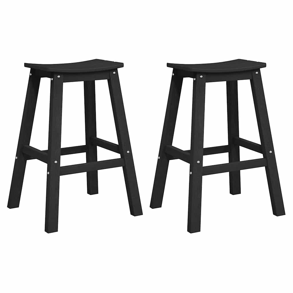Barová stolička 2 pcs Černá 52 x 43 x 73.5cm HDPE