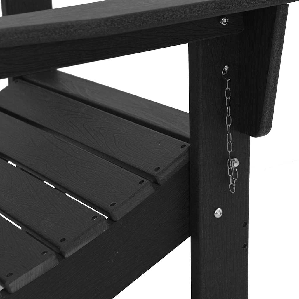 Skládací Adirondack židle Černá 74.5 x 80.5 x 90cm HDPE