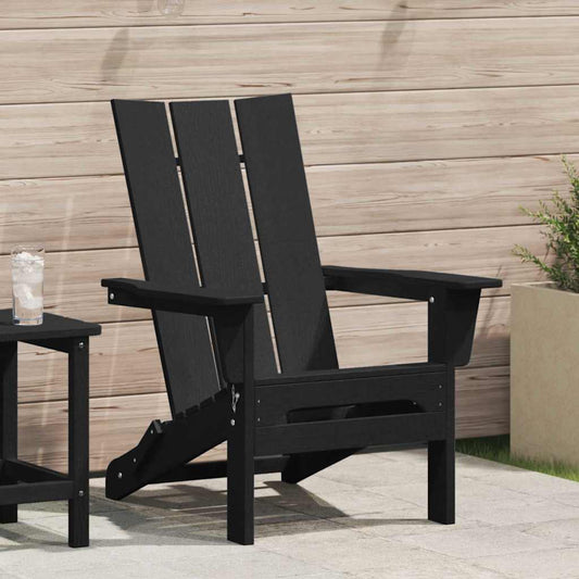 Skládací Adirondack židle Černá 74.5 x 80.5 x 90cm HDPE