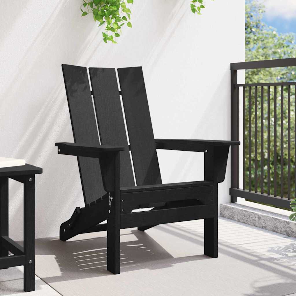 Skládací Adirondack židle Černá 74.5 x 80.5 x 90cm HDPE