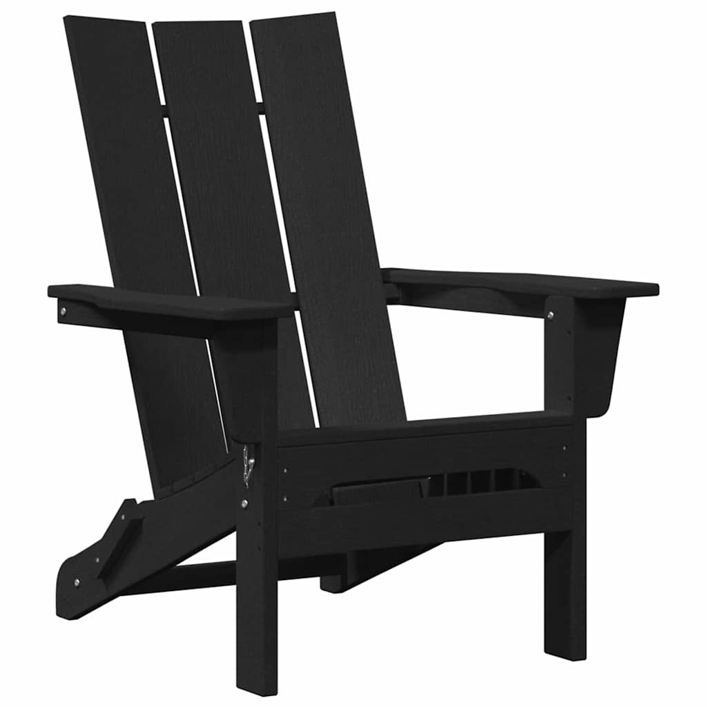 Skládací Adirondack židle Černá 74.5 x 80.5 x 90cm HDPE