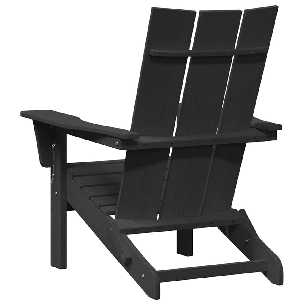 Skládací Adirondack židle Černá 74.5 x 80.5 x 90cm HDPE