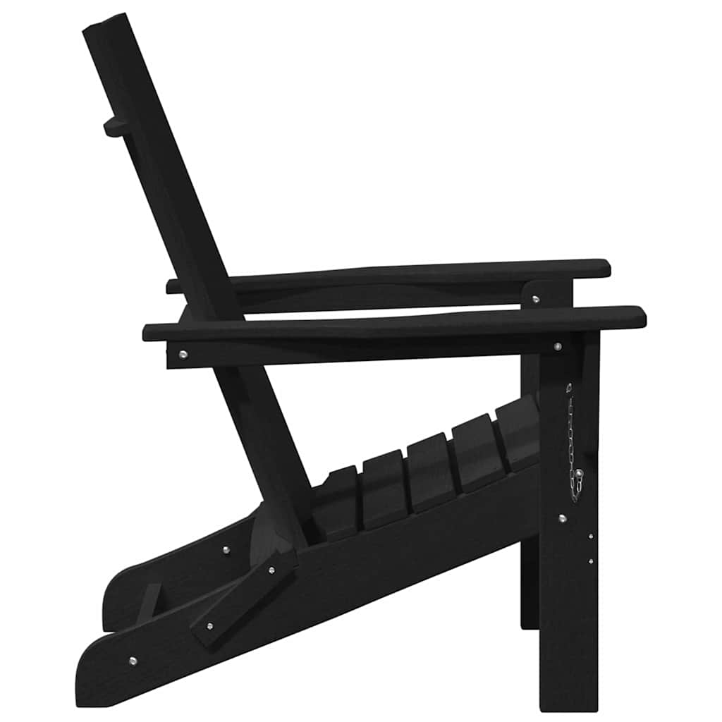 Skládací Adirondack židle Černá 74.5 x 80.5 x 90cm HDPE