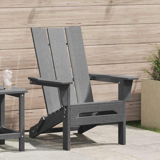 Skládací Adirondack židle Světle šedá 74.5 x 80.5 x 90cm HDPE