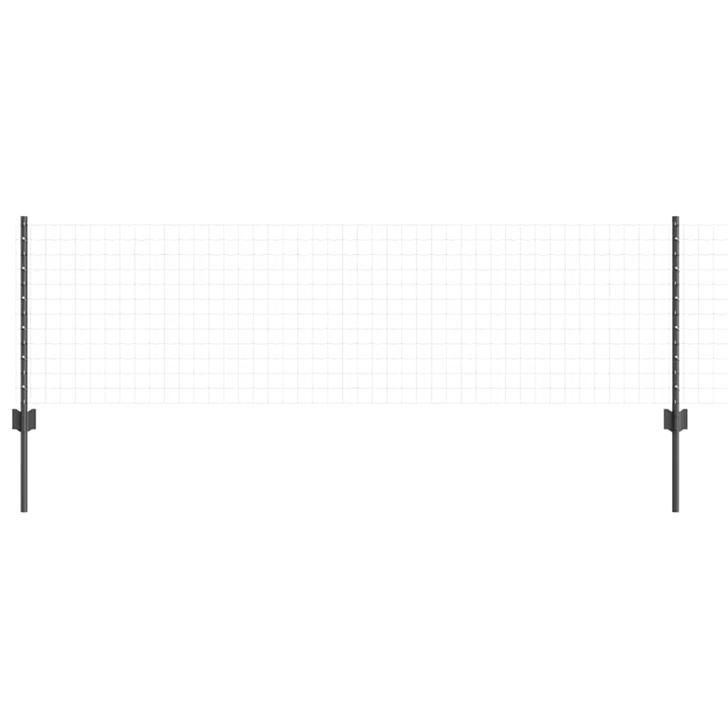 Plotové sloupky 22 pcs Šedá 100 cm Ocel