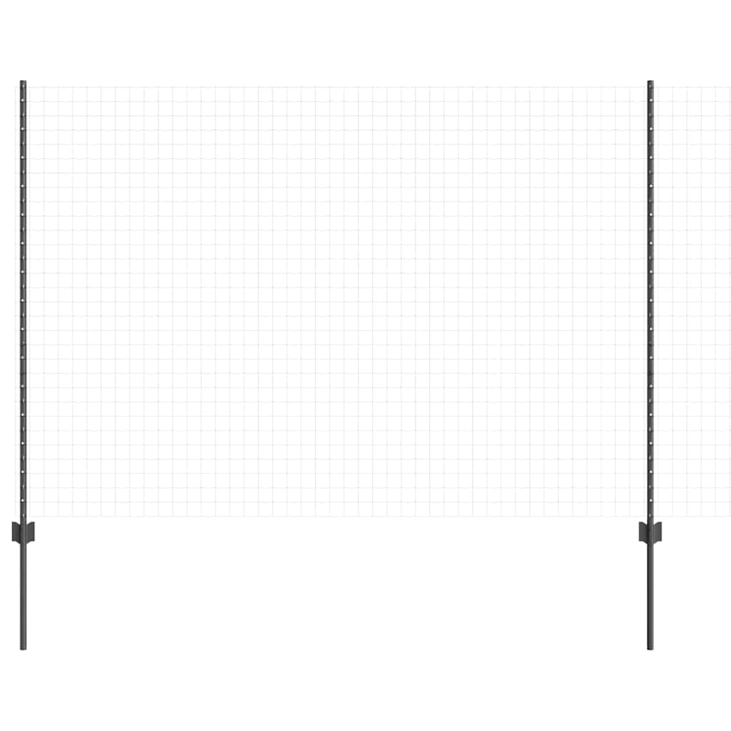 Plotové sloupky 44 pcs Šedá 200 cm Ocel