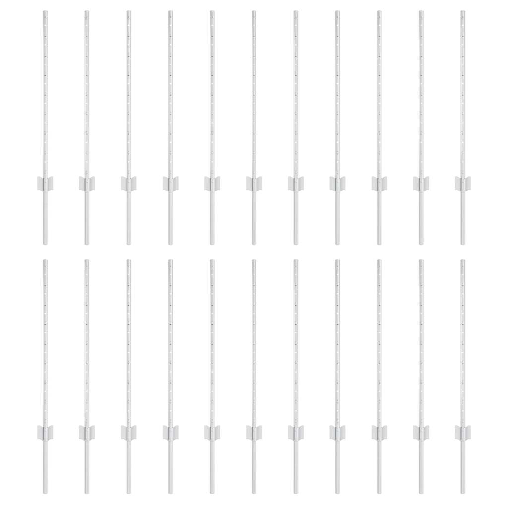 Plotové sloupky 22 pcs Stříbrná 120 cm Ocel