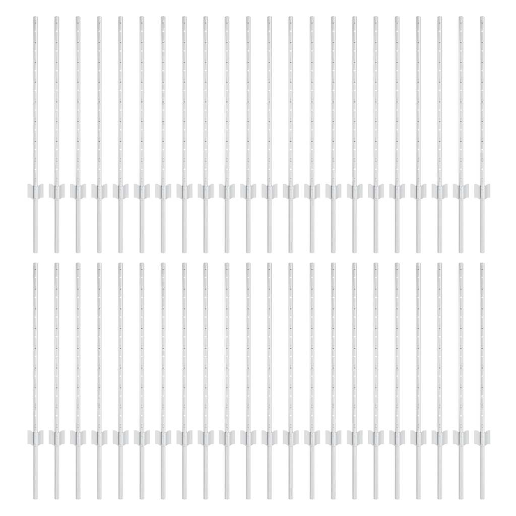 Plotové sloupky 44 pcs Stříbrná 120 cm Ocel