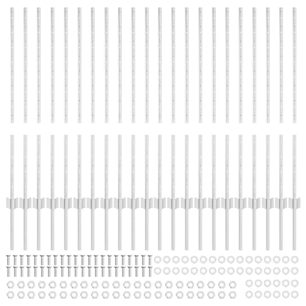 Plotové sloupky 44 pcs Stříbrná 140 cm Ocel