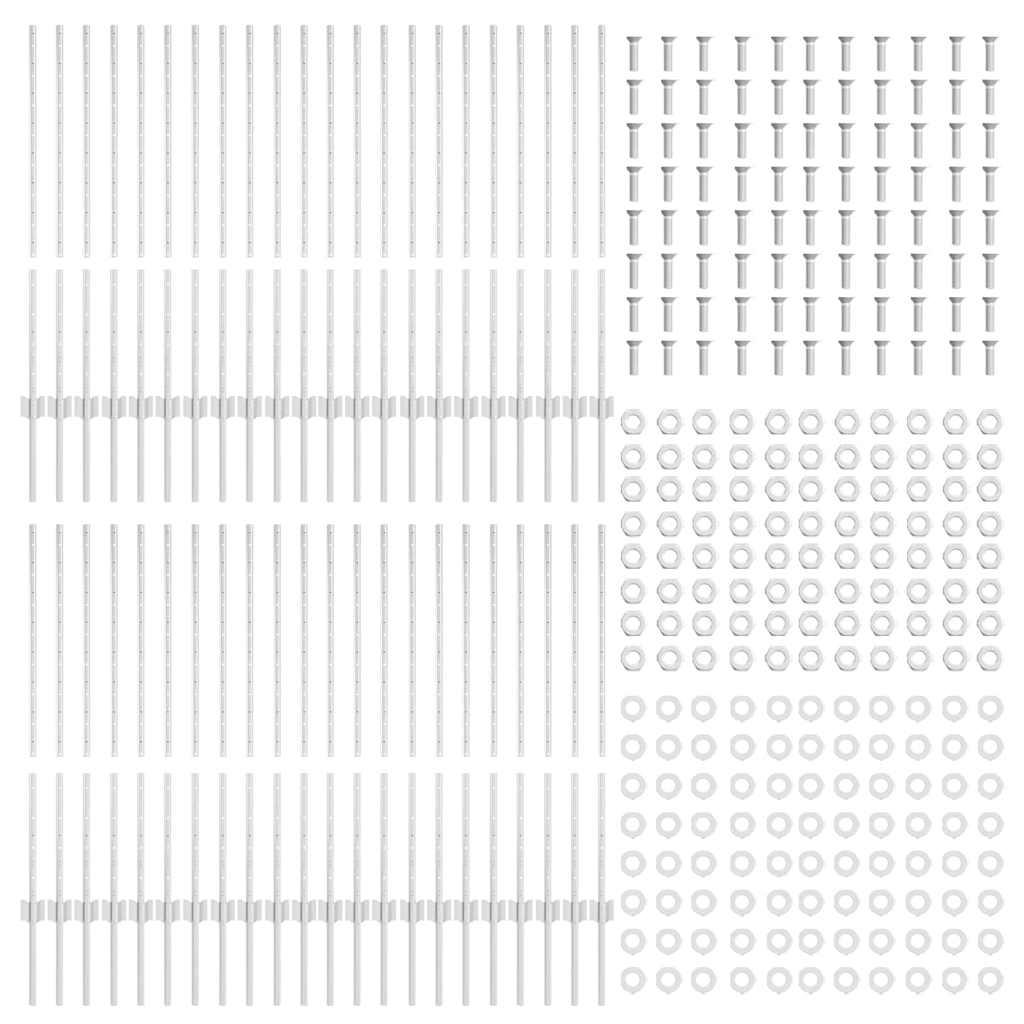 Plotové sloupky 88 pcs Stříbrná 140 cm Ocel
