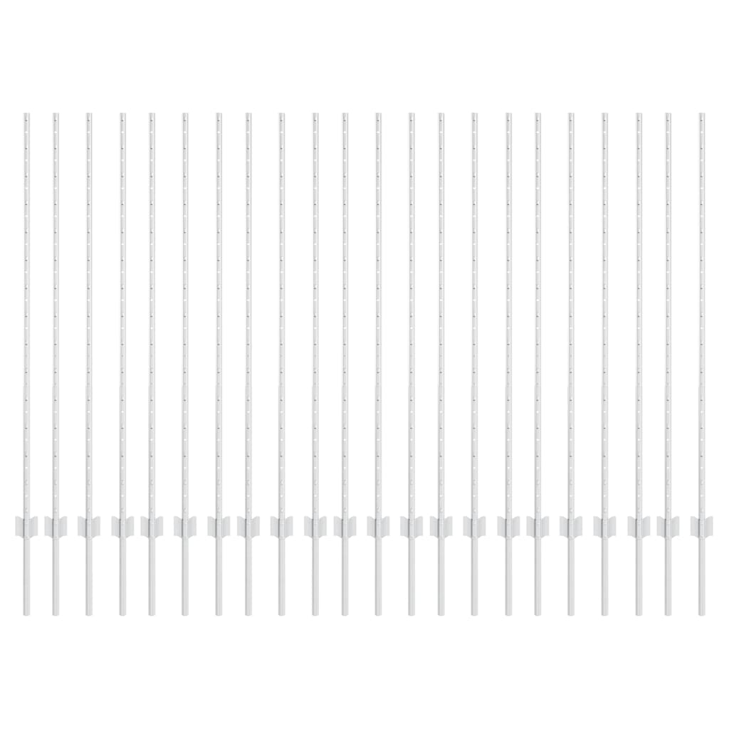 Plotové sloupky 44 pcs Stříbrná 180 cm Ocel