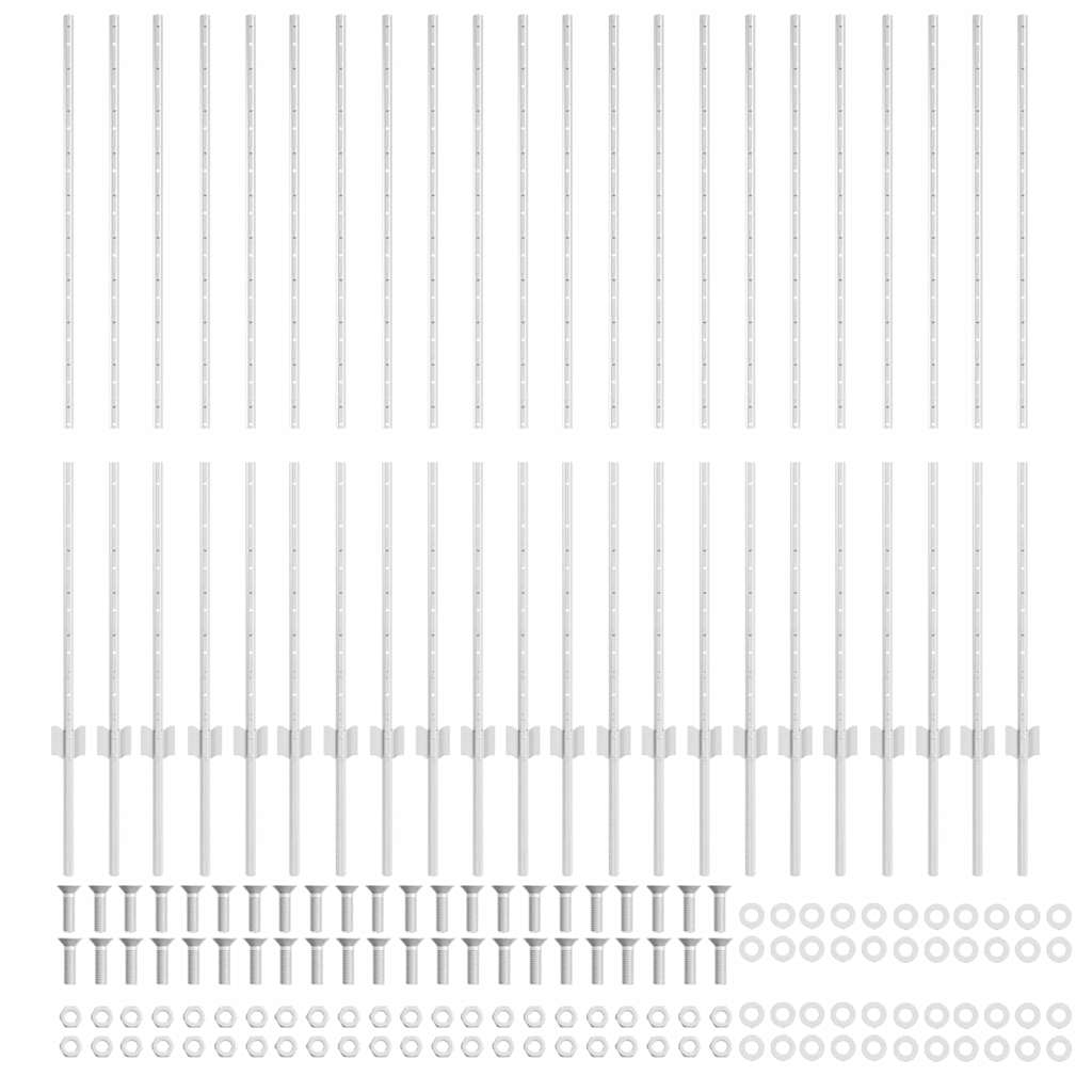Plotové sloupky 44 pcs Stříbrná 180 cm Ocel