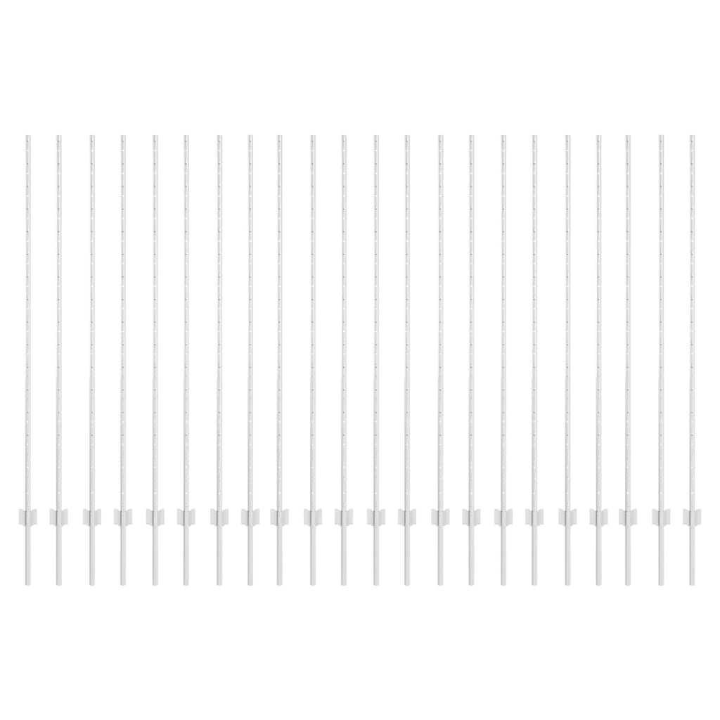 Plotové sloupky 44 pcs Stříbrná 200 cm Ocel
