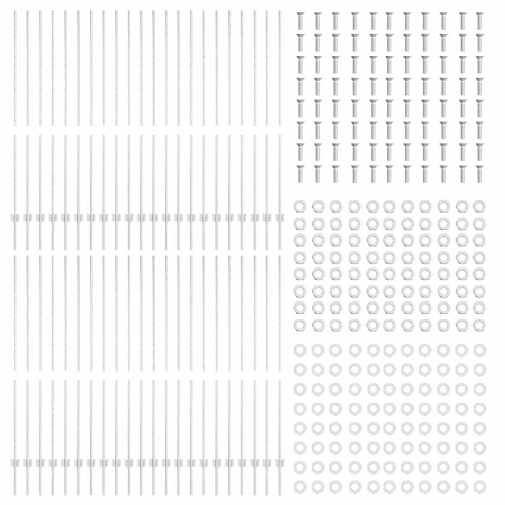 Plotové sloupky 88 pcs Stříbrná 200 cm Ocel
