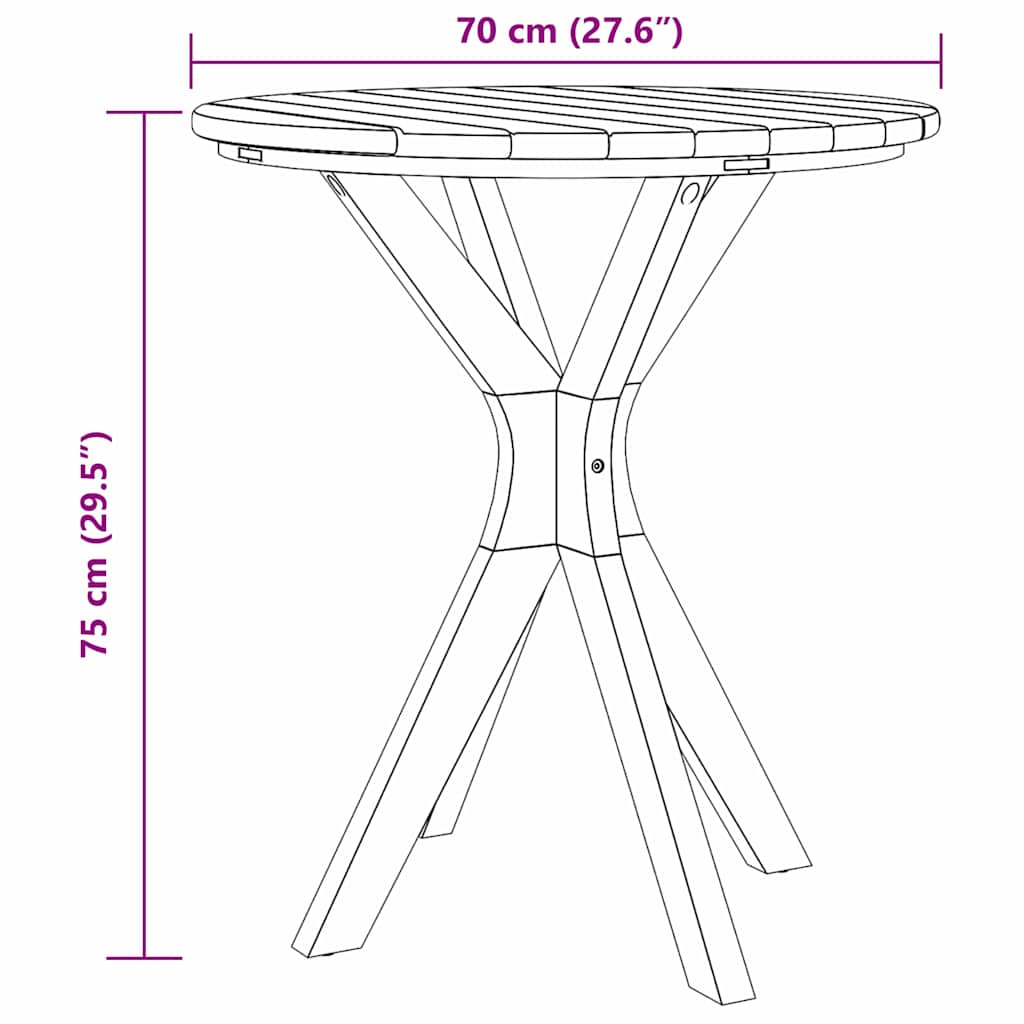 Bistro stolek Hnědá 70 x 70 x 75 cm Masivní teakové dřevo