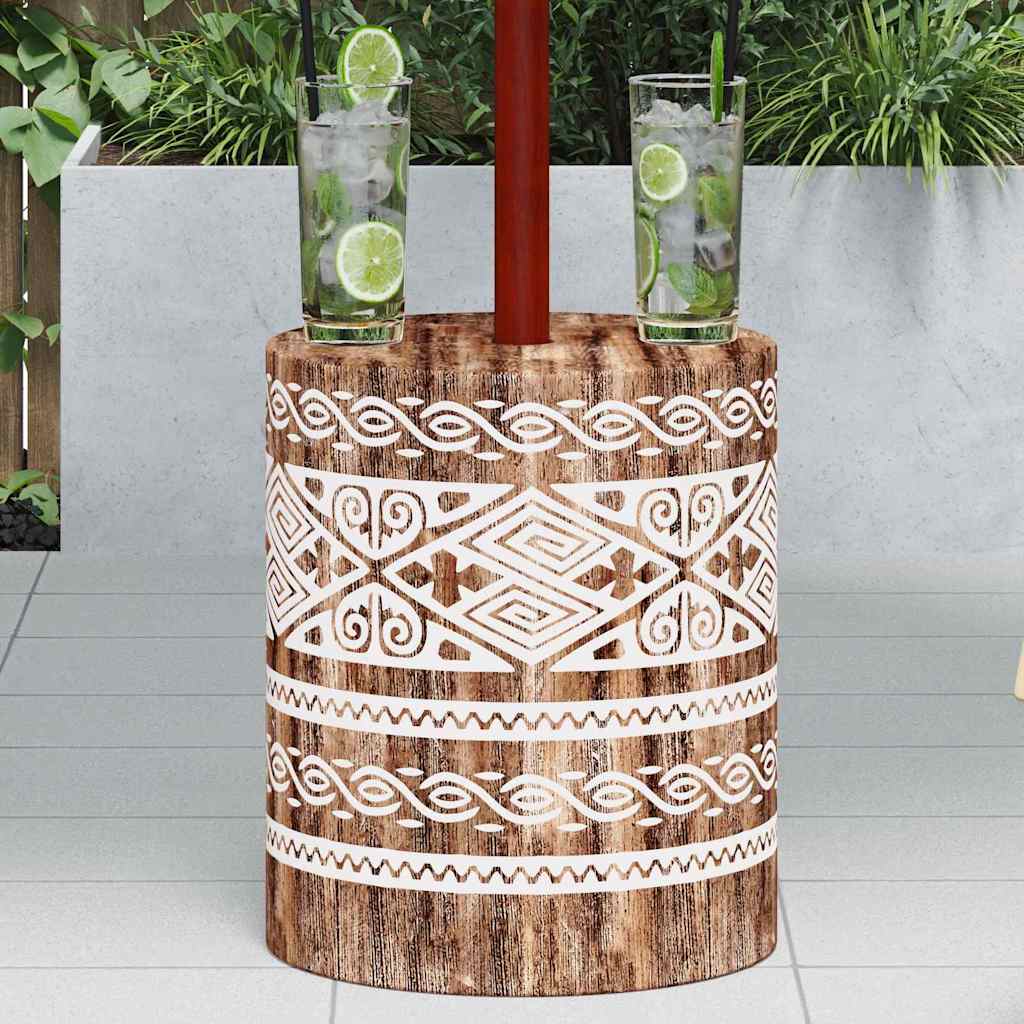 Základna pro slunečník bílý omývaný Ø34 x 40 cm masivní dřevo