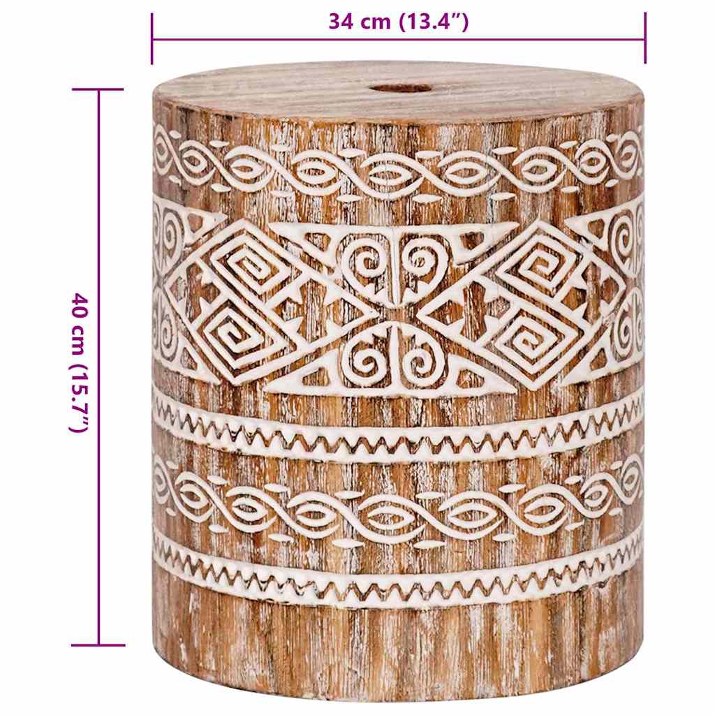 Základna pro slunečník bílý omývaný Ø34 x 40 cm masivní dřevo