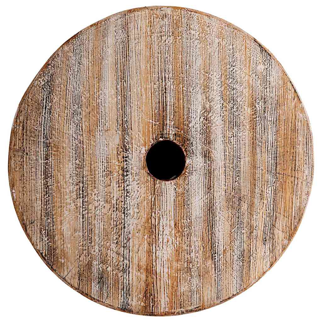 Základna pro slunečník bílý omývaný Ø34 x 40 cm masivní dřevo