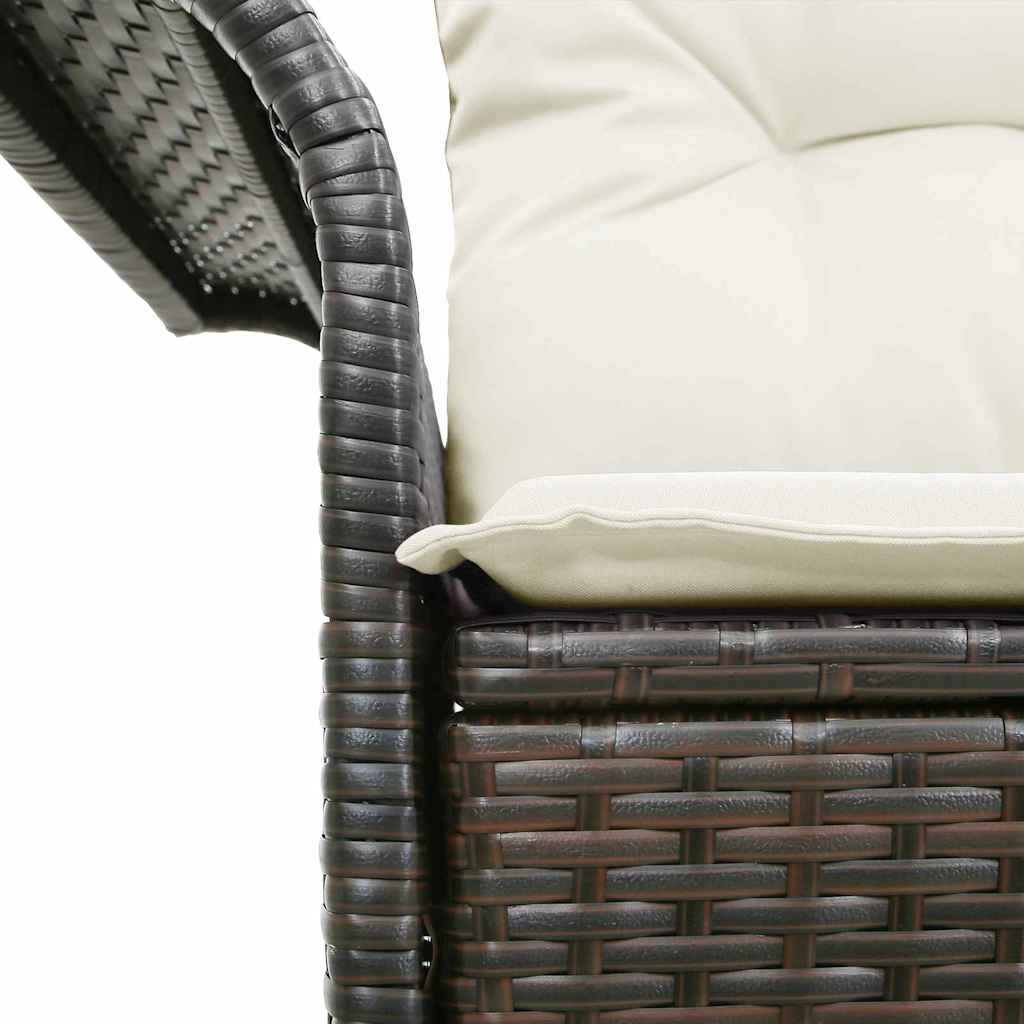 Zahradní sofa s polštářem Hnědá 141 x 62 x 69 cm polyratan