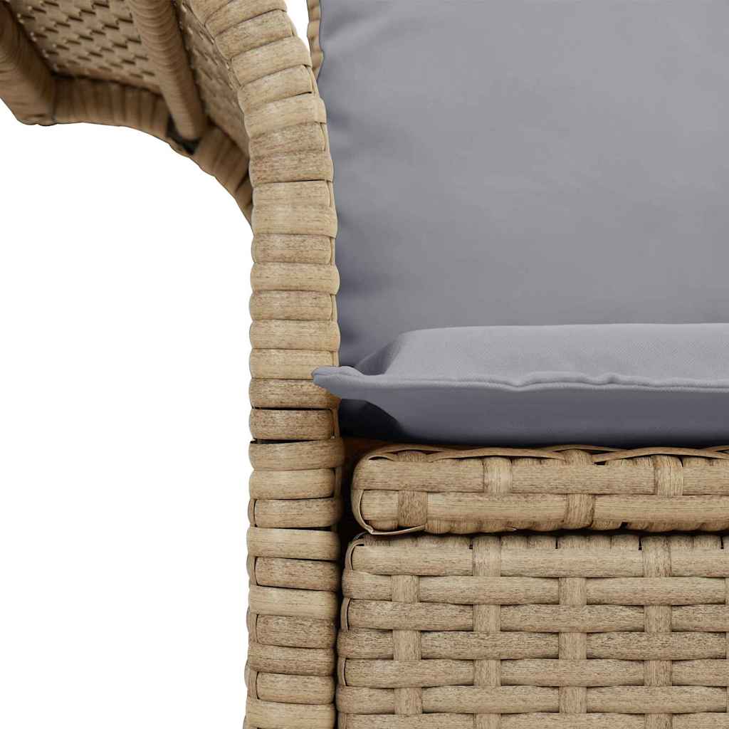 Zahradní sofa s polštářem Béžová 141 x 62 x 69 cm polyratan