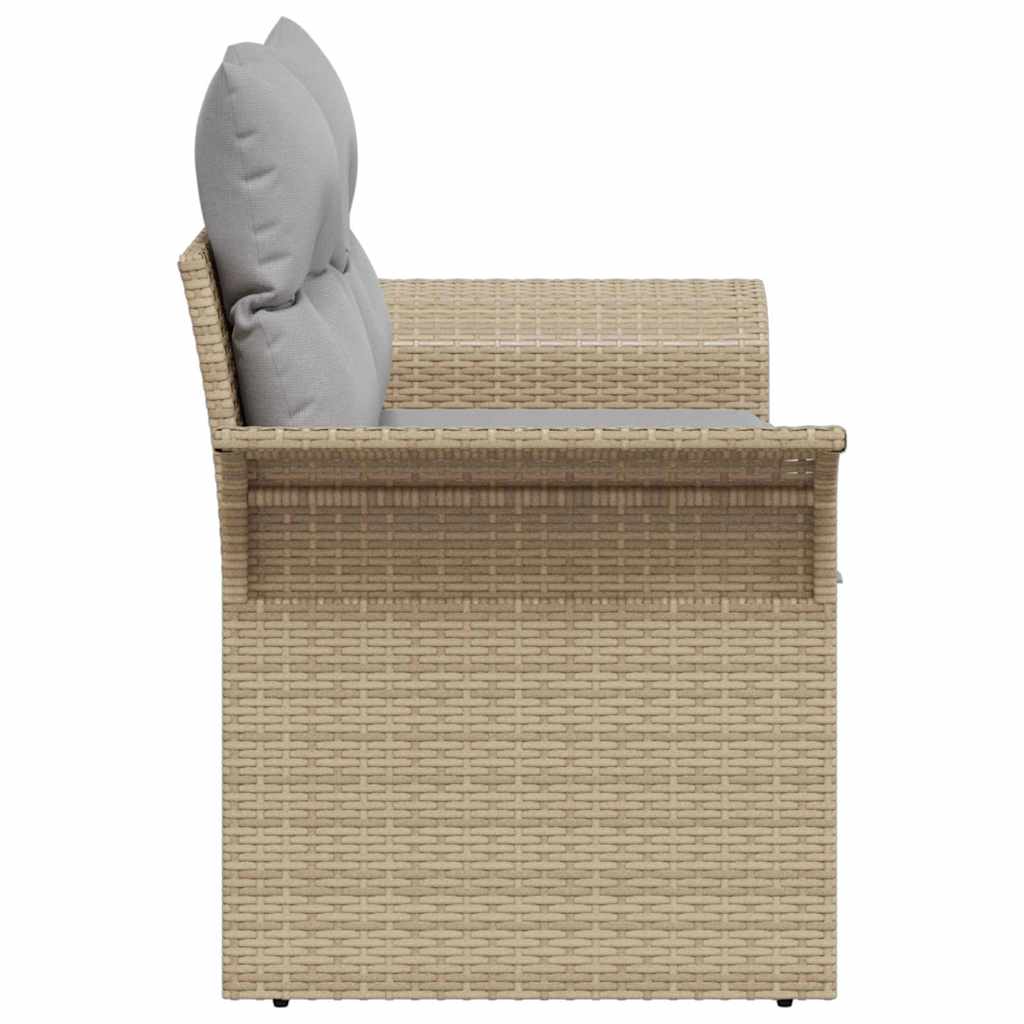 Zahradní sofa s polštářem Béžová 141 x 62 x 69 cm polyratan