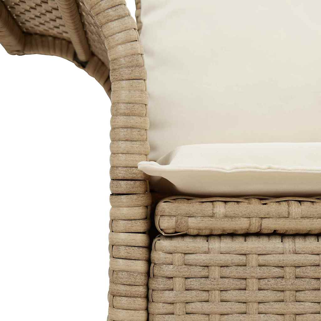 Zahradní sofa s polštářem Béžová 141 x 62 x 69 cm polyratan