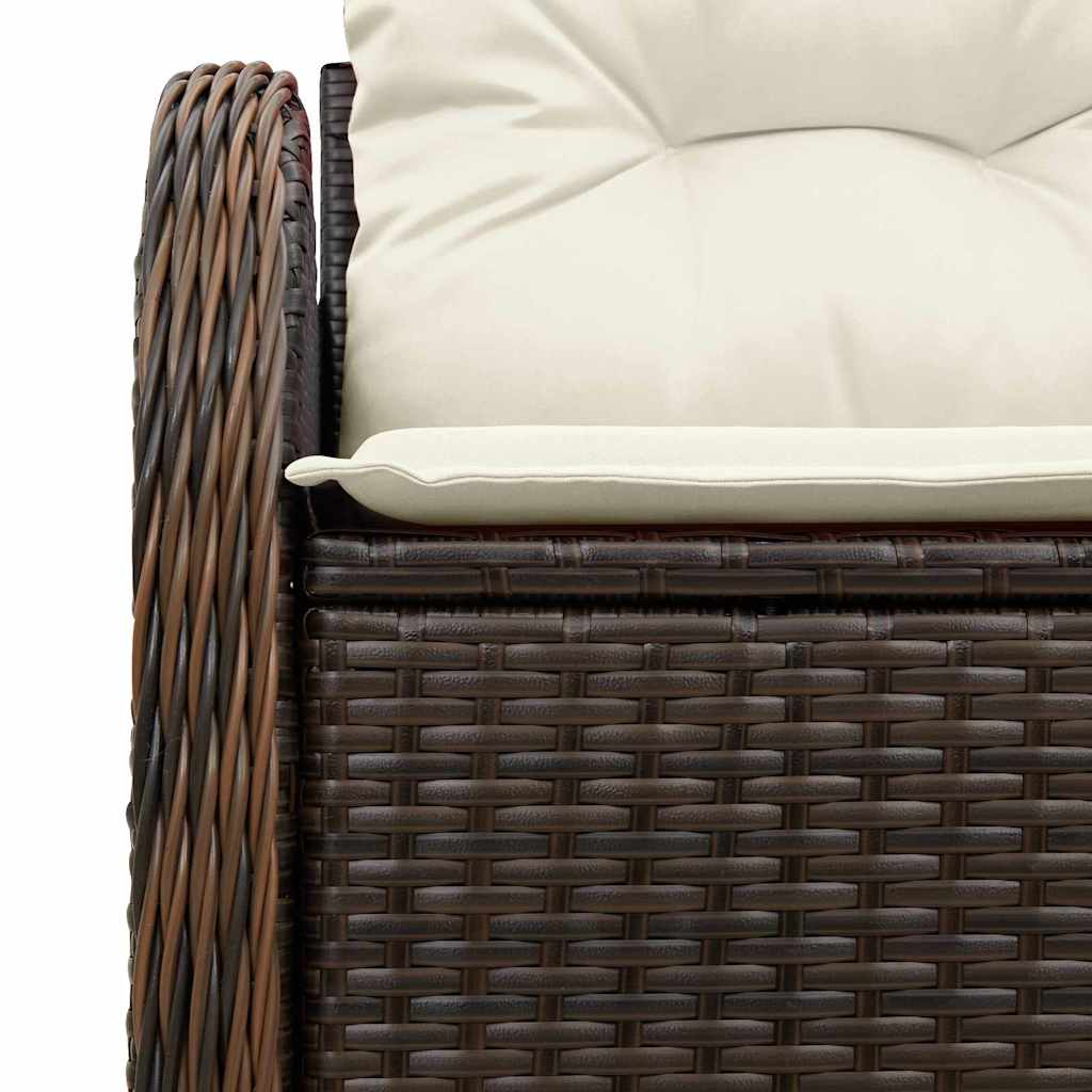 Zahradní sofa s polštářem Hnědá 121 x 62 x 69 cm polyratan