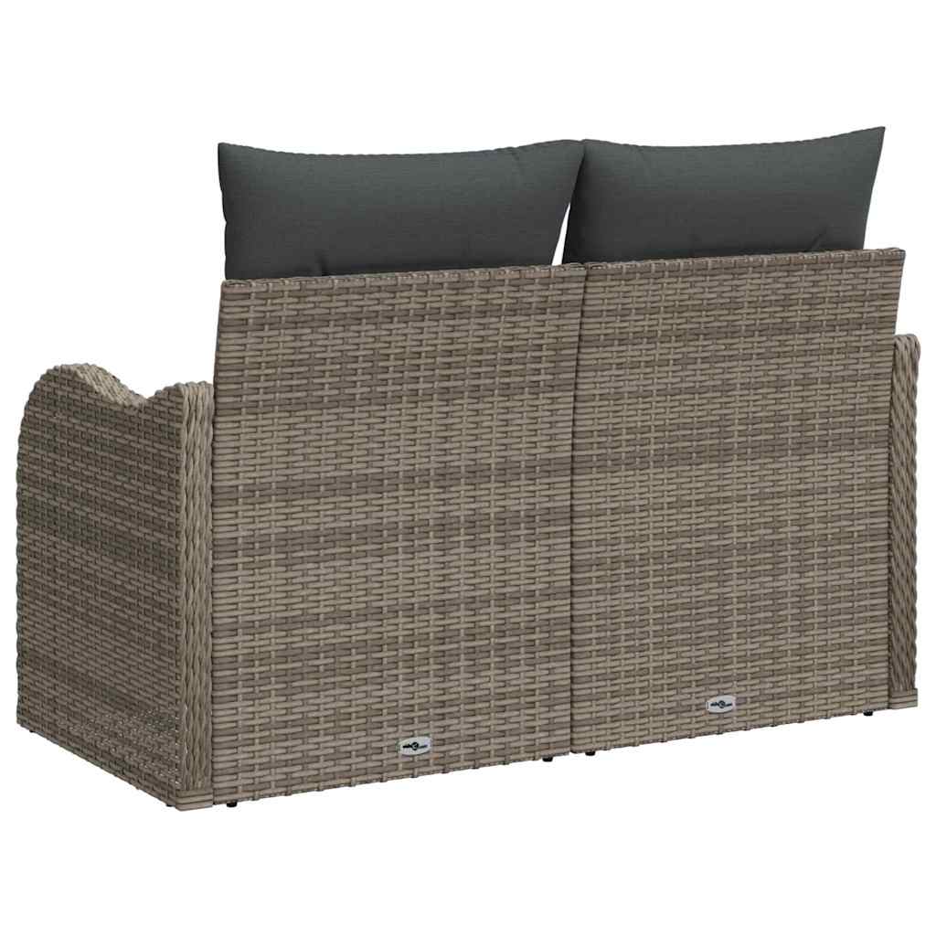 Zahradní sofa s polštářem Šedá 121 x 62 x 69 cm polyratan