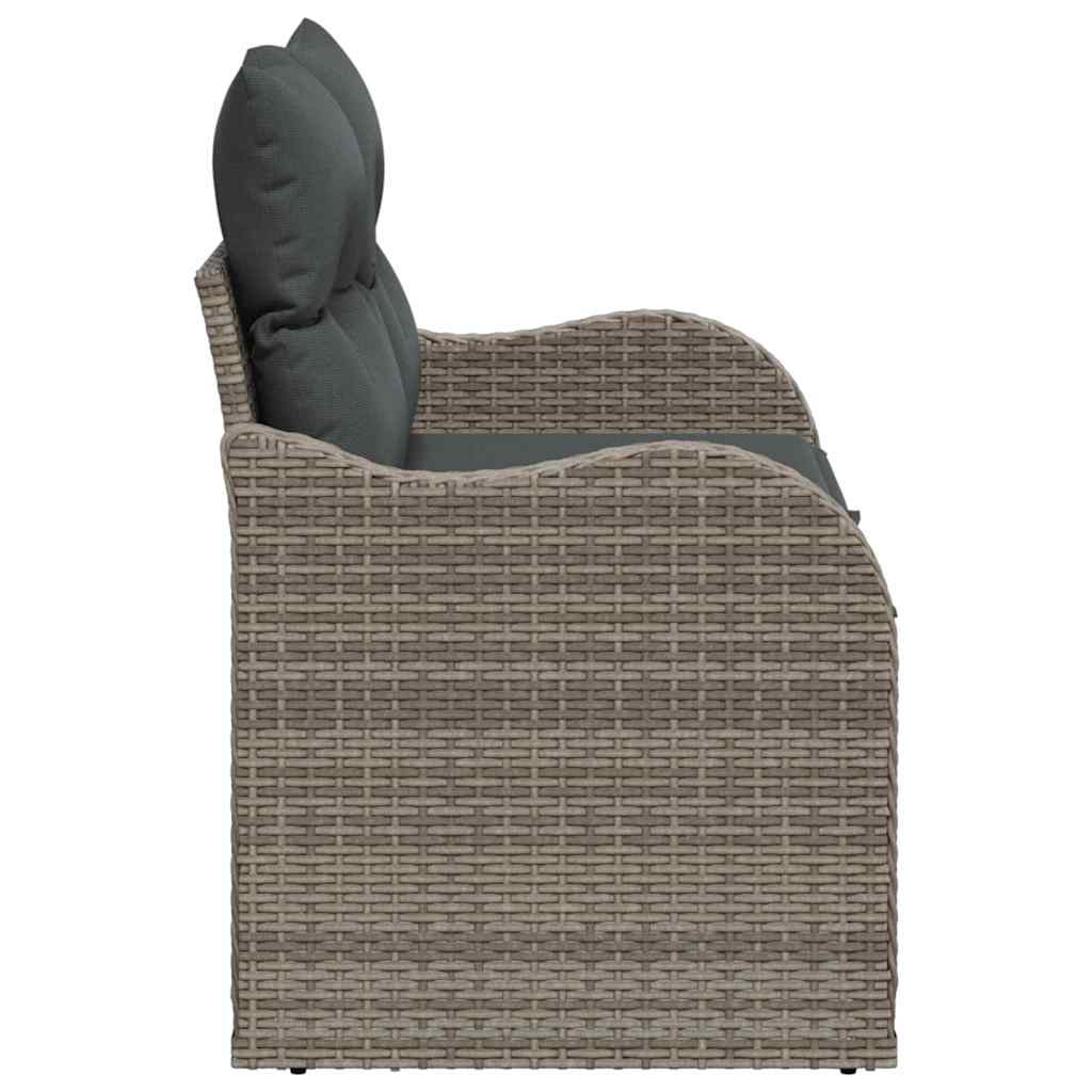 Zahradní sofa s polštářem Šedá 121 x 62 x 69 cm polyratan