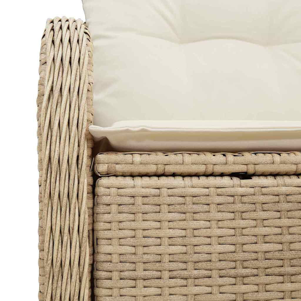 Zahradní sofa s polštářem Béžová 121 x 62 x 69 cm polyratan