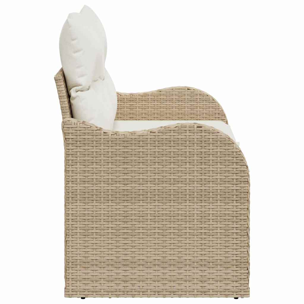 Zahradní sofa s polštářem Béžová 121 x 62 x 69 cm polyratan