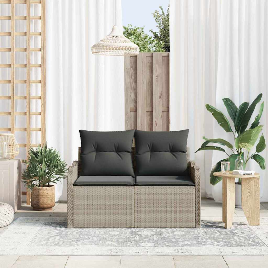 Zahradní sofa Světle šedá 121 x 62 x 69 cm polyratan