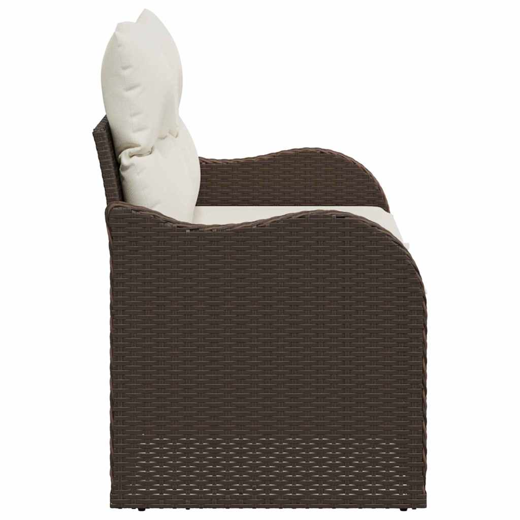 Zahradní sofa s polštářem Hnědá 121 x 62 x 69 cm polyratan