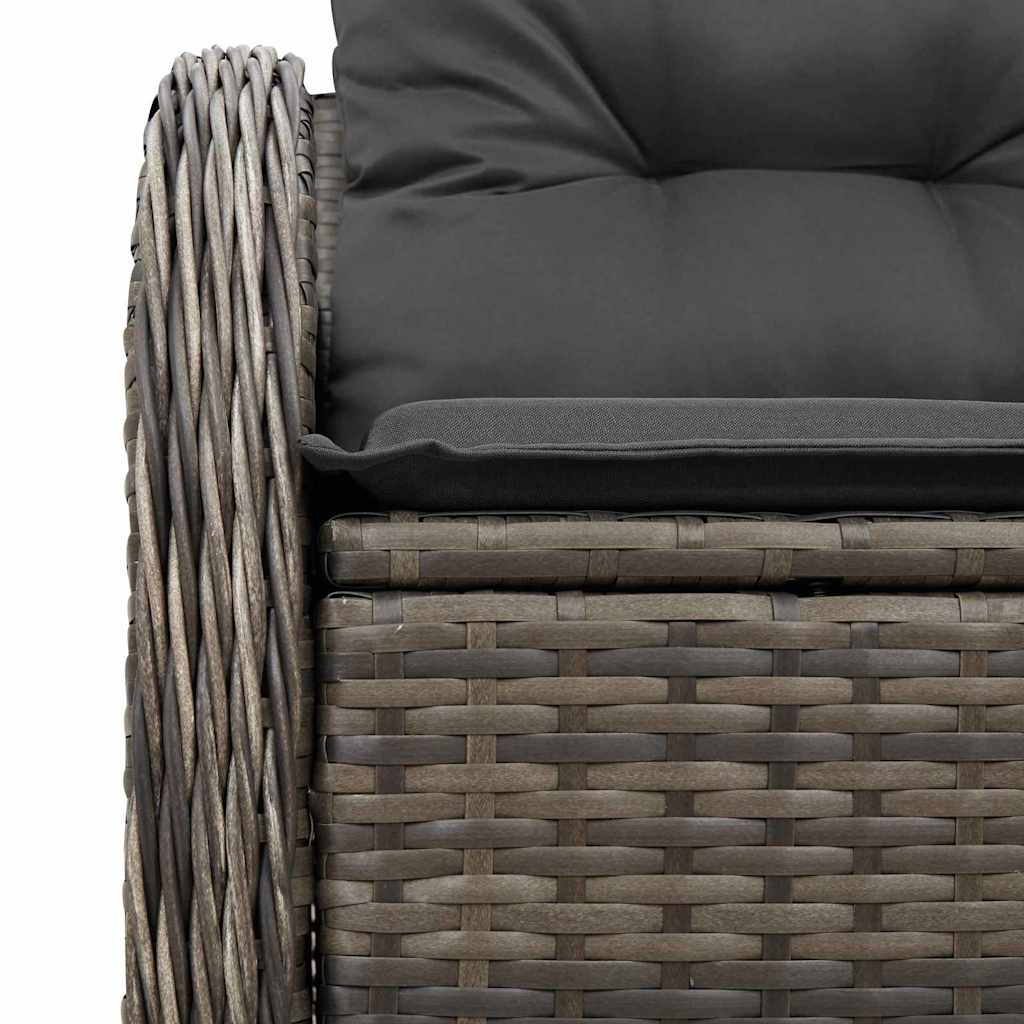 Zahradní sofa s polštářem Šedá 121 x 62 x 69 cm polyratan