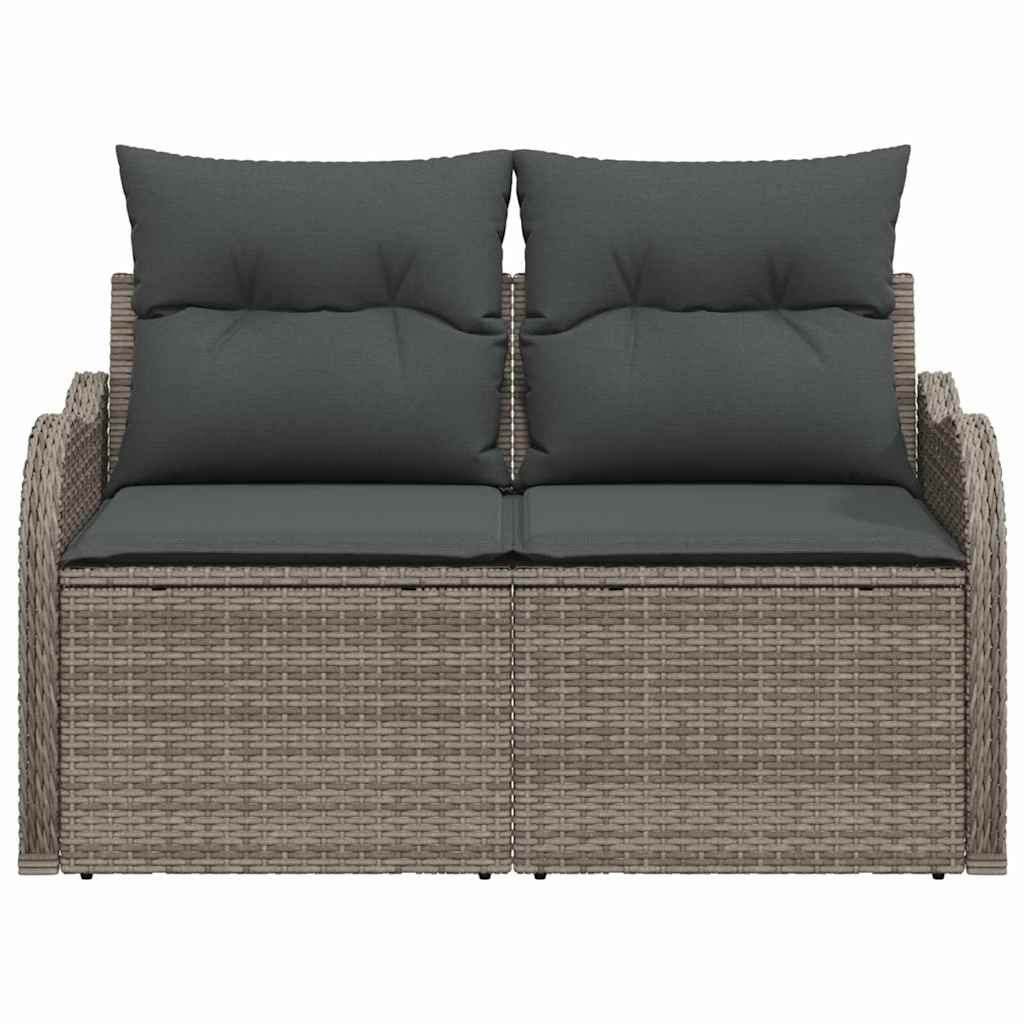 Zahradní sofa s polštářem Šedá 121 x 62 x 69 cm polyratan