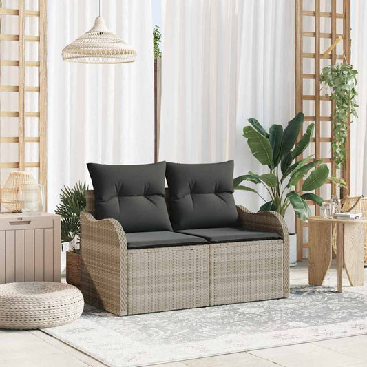 Zahradní sofa Světle šedá 121 x 62 x 69 cm polyratan