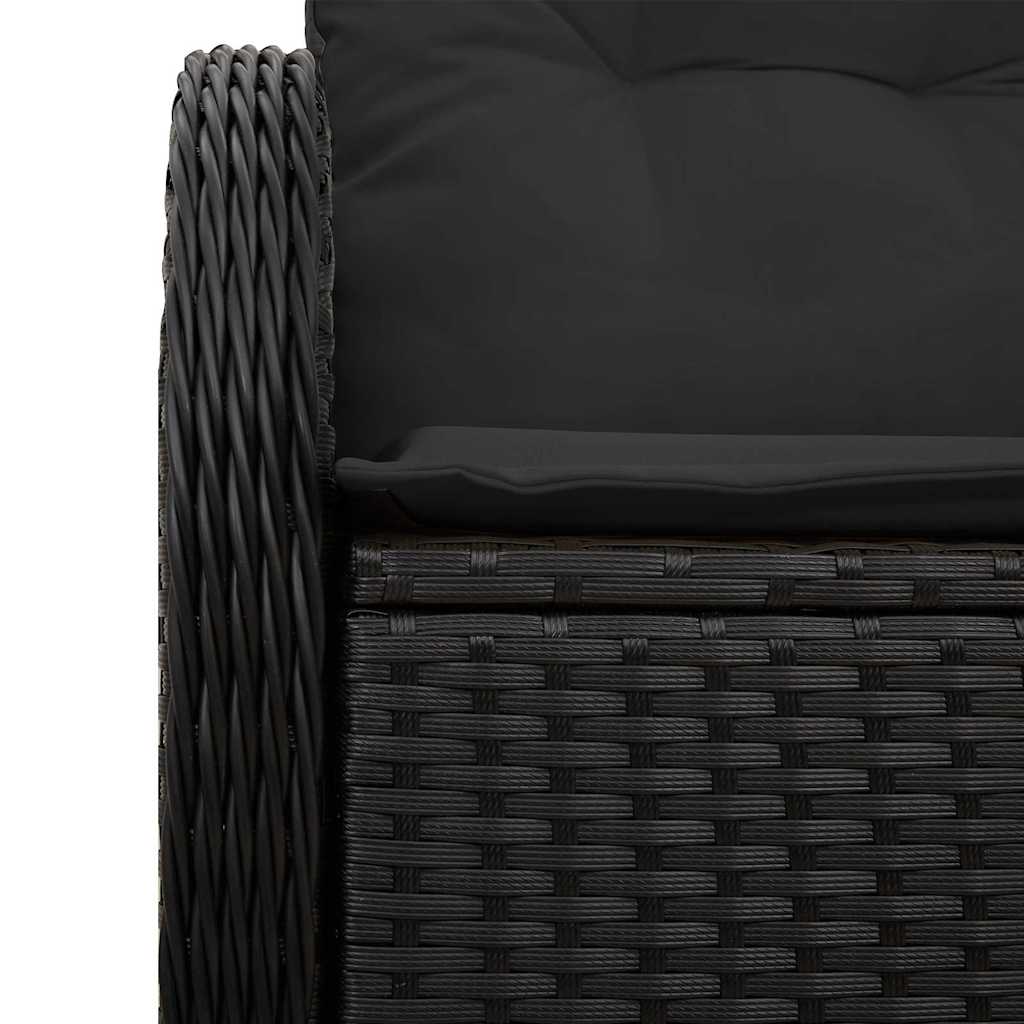 Zahradní sofa s polštářem Černá 121 x 62 x 69 cm polyratan
