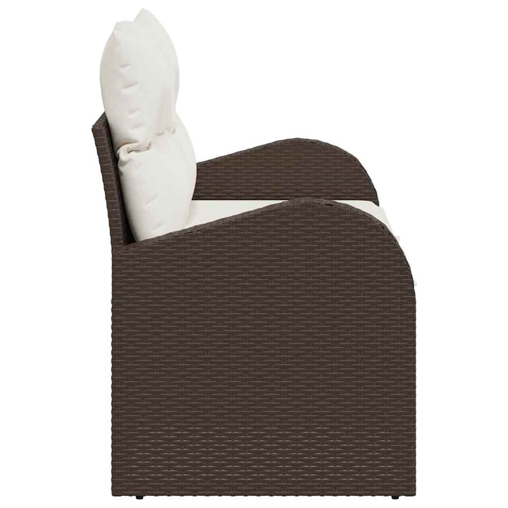 Zahradní sofa s polštářem Hnědá 124 x 62 x 69cm polyratan