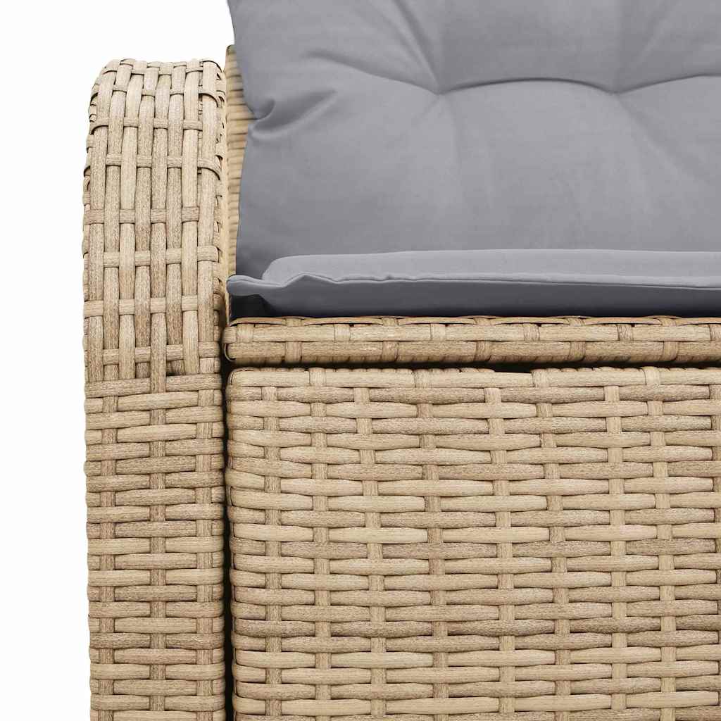 Zahradní sofa s polštářem Béžová 124 x 62 x 69cm polyratan