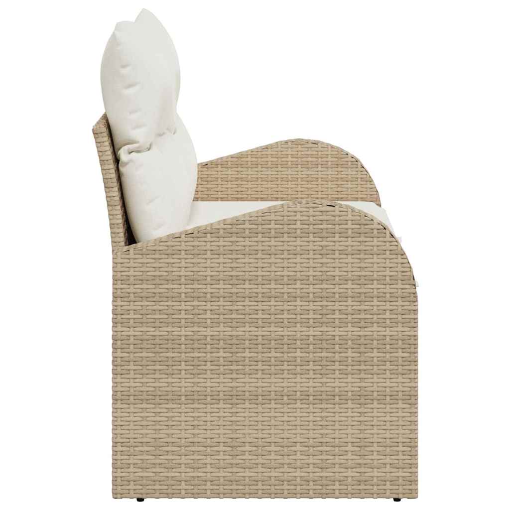 Zahradní sofa s polštářem Béžová 124 x 62 x 69cm polyratan