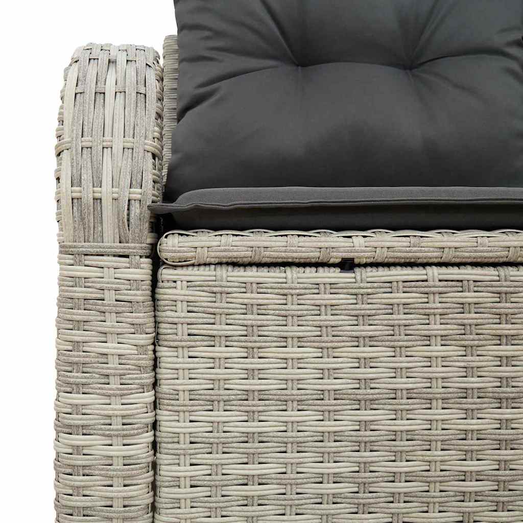 Zahradní sofa s polštářem Světle šedá 124 x 62 x 69cm polyratan