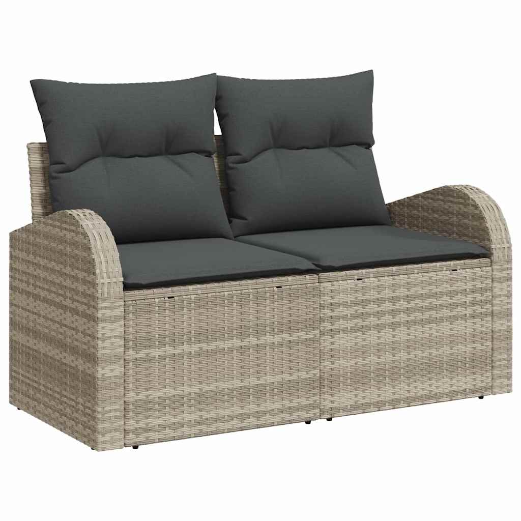 Zahradní sofa s polštářem Světle šedá 124 x 62 x 69cm polyratan