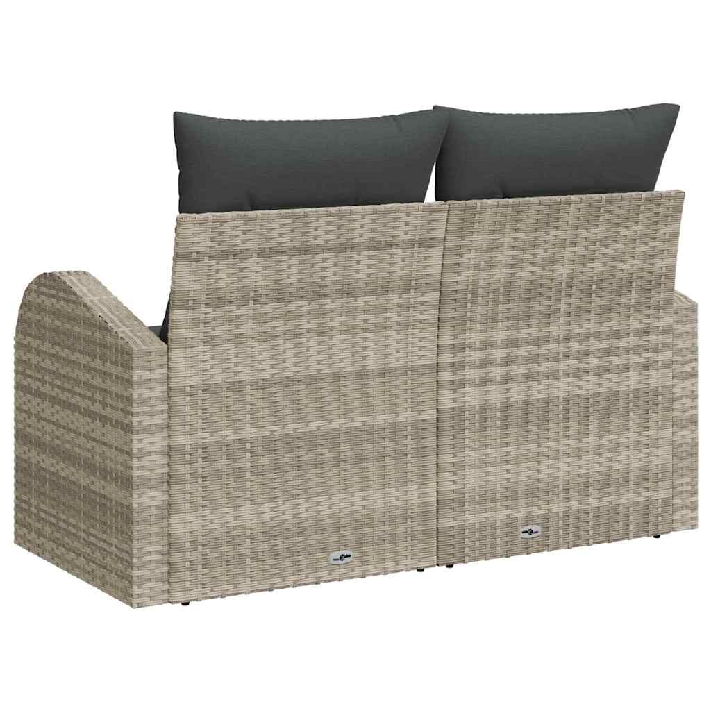 Zahradní sofa s polštářem Světle šedá 124 x 62 x 69cm polyratan